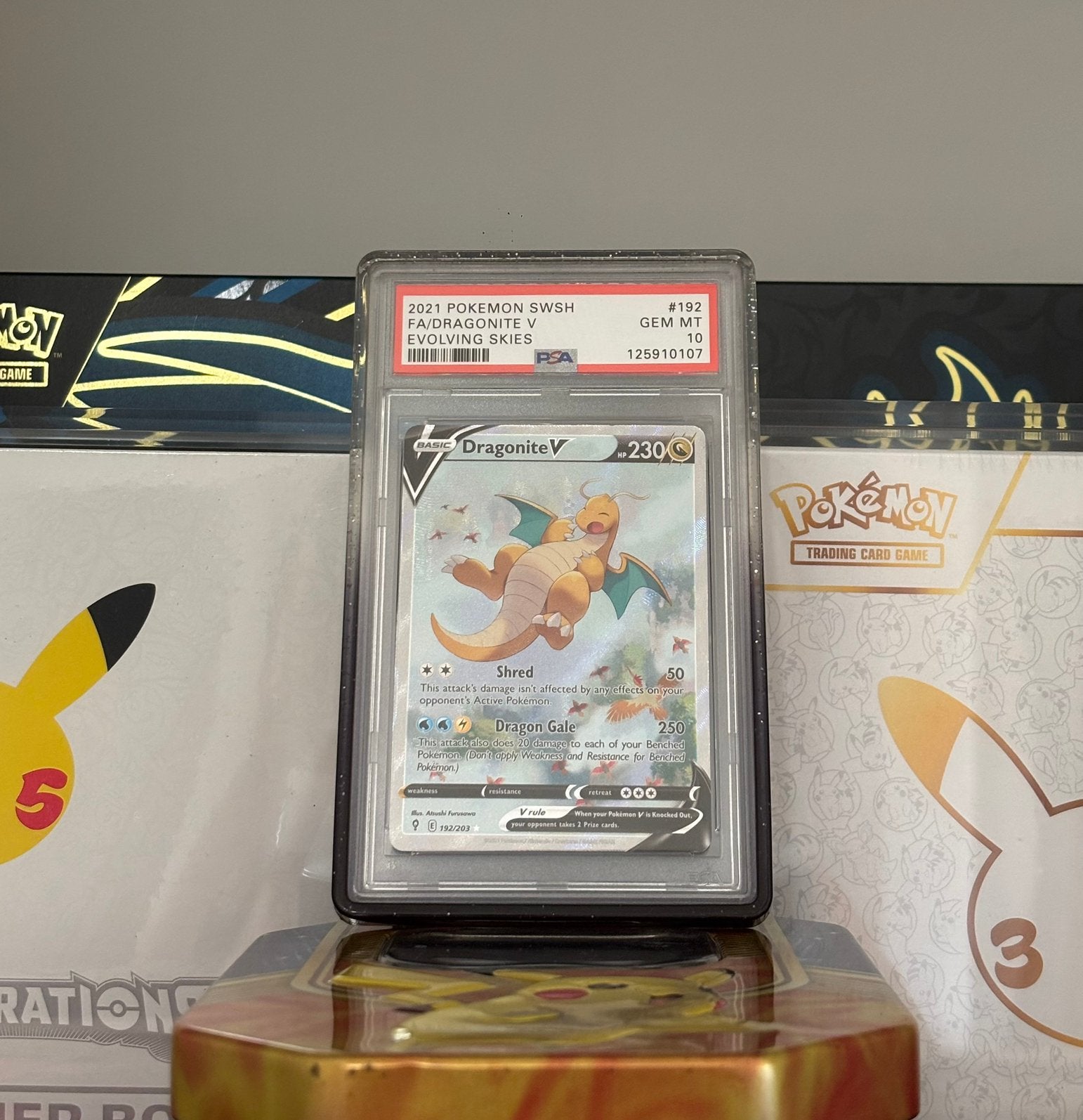 Dragonite V 192 - PSA 10, Enlèvement ou Envoi, Neuf, Cartes en vrac, Foil