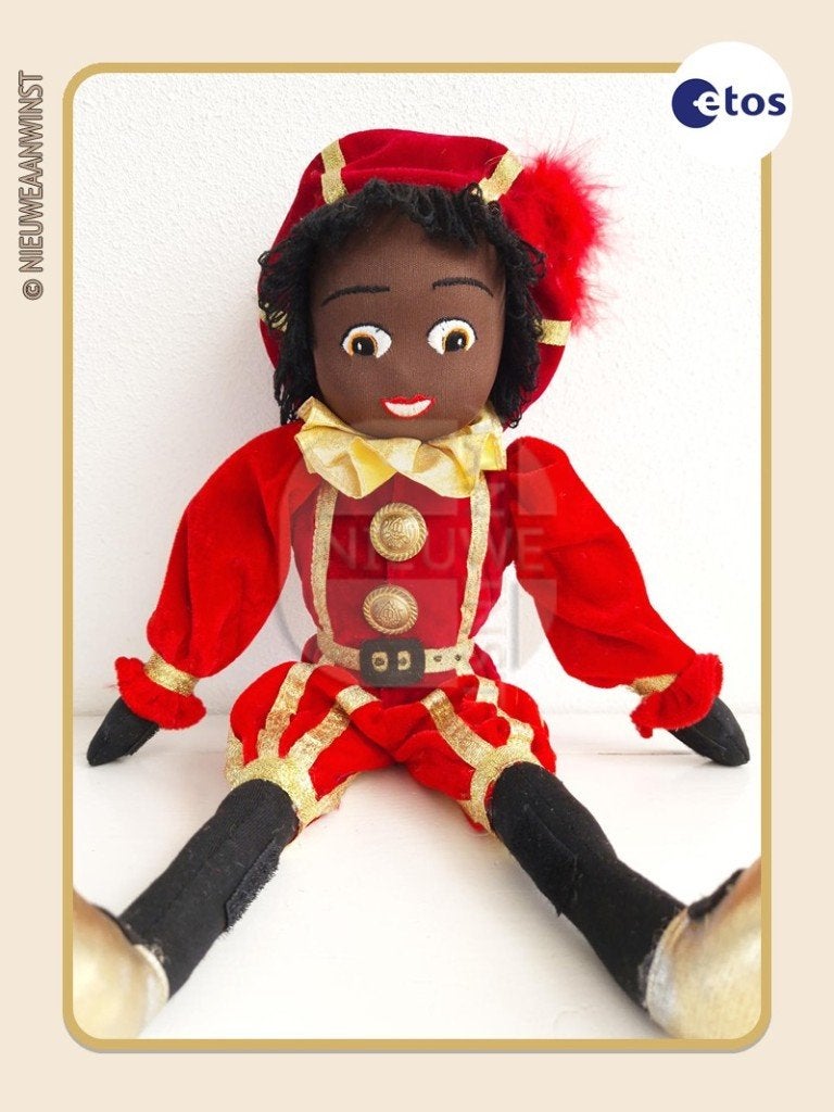 Nostalgische Etos etalage Piet pop - rood - 45cm, Verzenden, Zo goed als nieuw