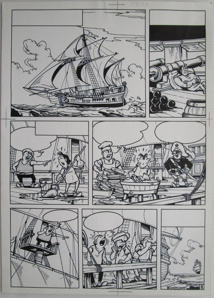 Originele pagina Studio Vandersteen - Jerom, Ophalen of Verzenden, Tekening