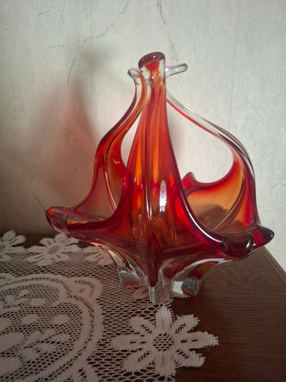 Vintage Murano Glazen Mand, Ophalen