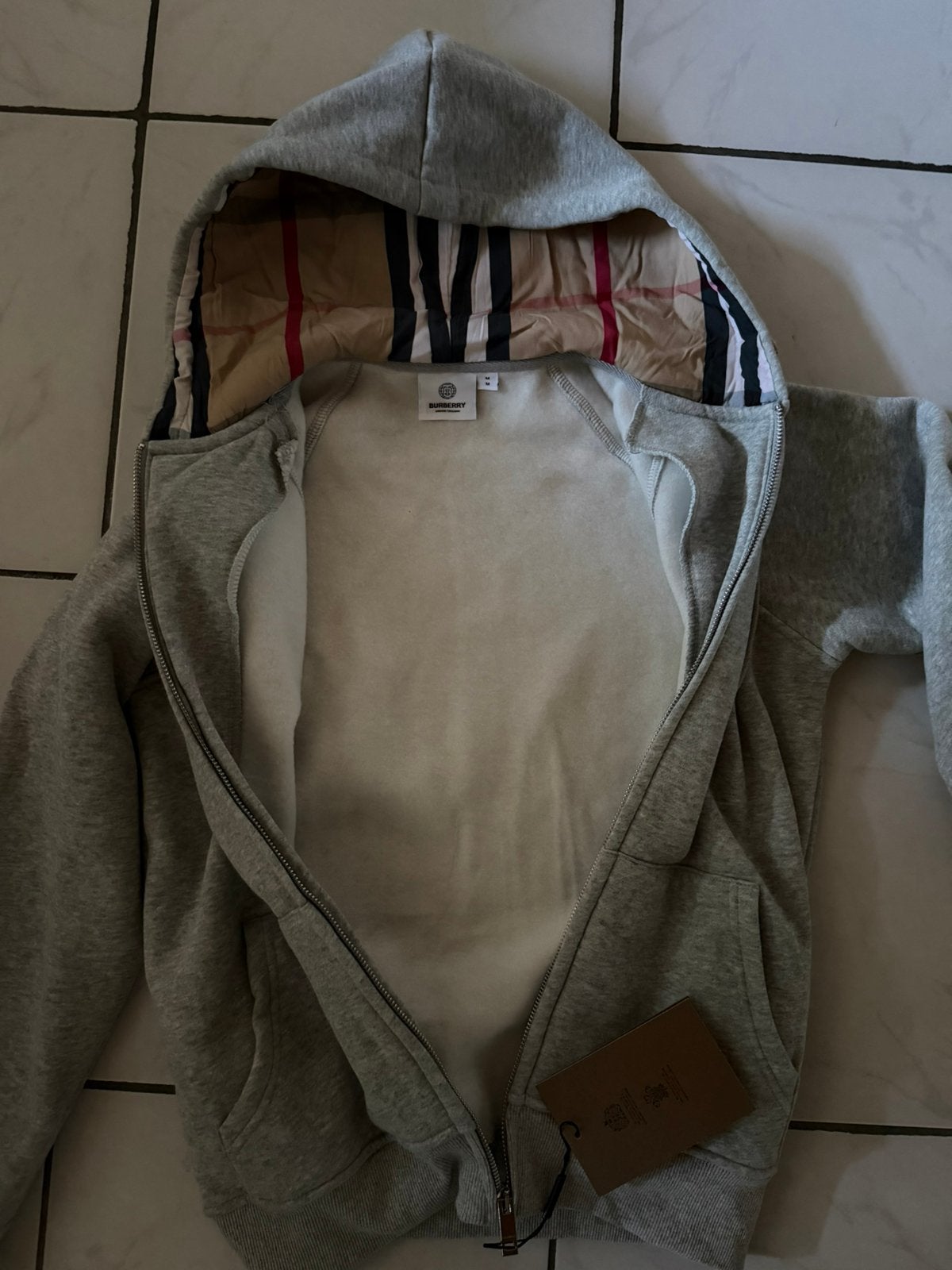 Burberry - sweat à capuche zippé, Enlèvement ou Envoi, Neuf, Taille 46 (S) ou plus petite, Multicolore