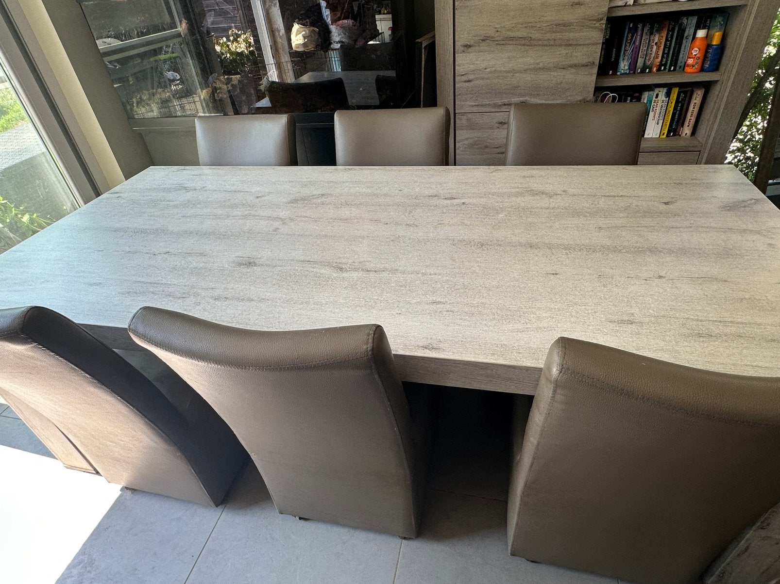 Eettafel(blad), Huis en Inrichting, Ophalen, Gebruikt, 6 tot 8 stoelen