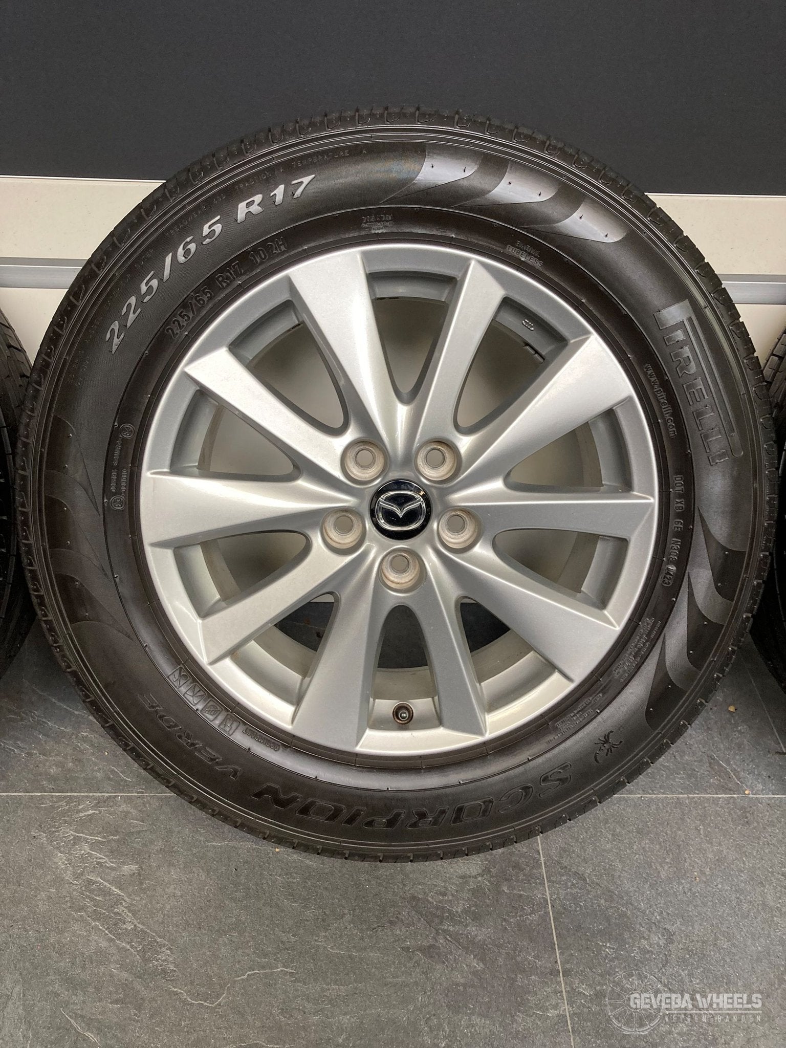 17” originele Mazda CX5 velgen + zomerbanden 5x114.3 9965617, Gebruikt, -, -, Banden en Velgen