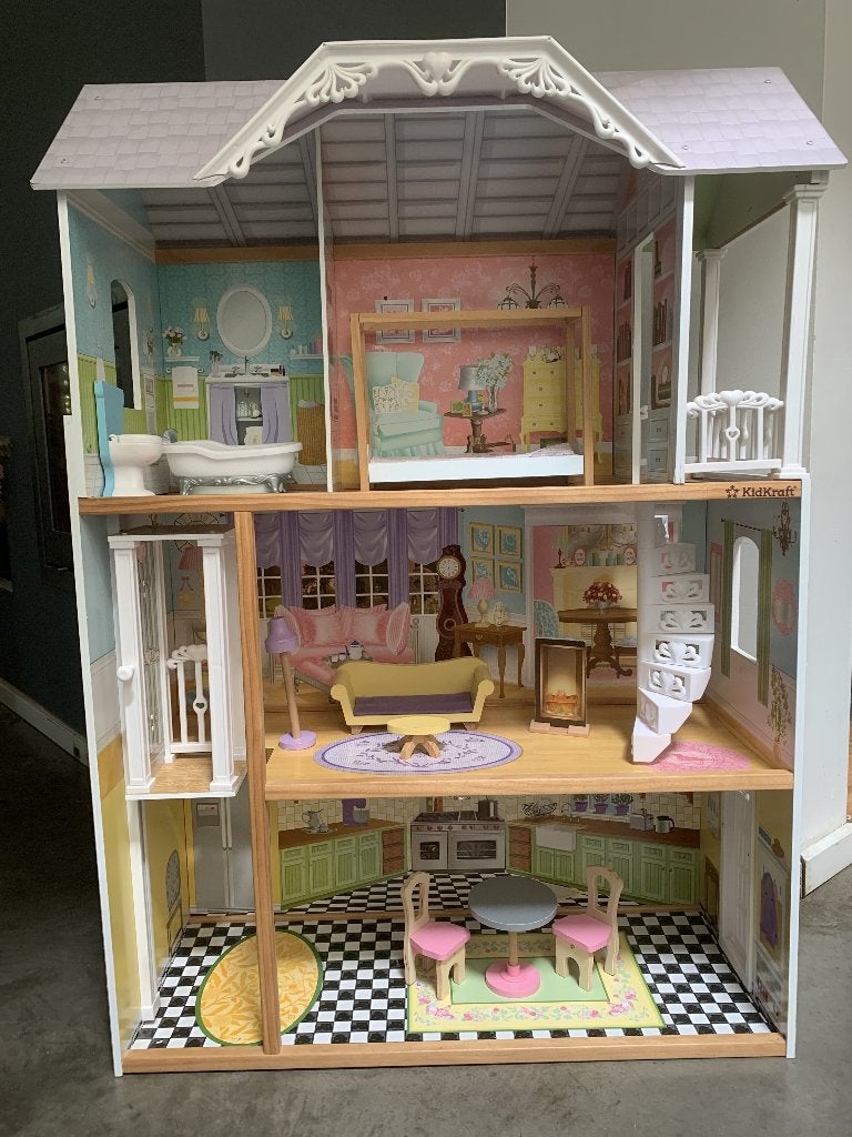 Kidkraft poppenhuis met meubeltjes, Kinderen en Baby's, Ophalen, Gebruikt, Poppenhuis