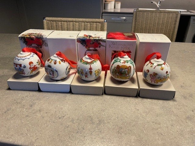 5 Kerstballen HUTSCHENREUTHER, Ophalen of Verzenden, Gebruikt