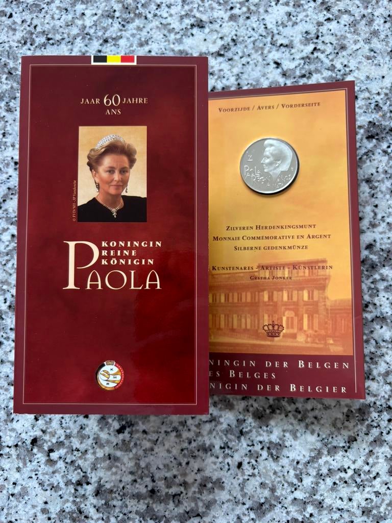 Zilveren herdenkingsmunt Koningin Paola 60 jaar – 925 zilver, Ophalen, Zilver