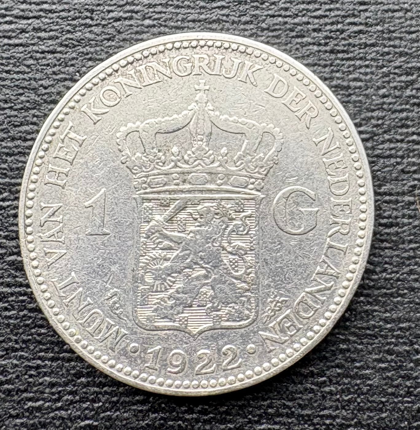 1 florin d'argent 1922 Pays-Bas, Enlèvement ou Envoi, Reine Wilhelmine, 1 florin