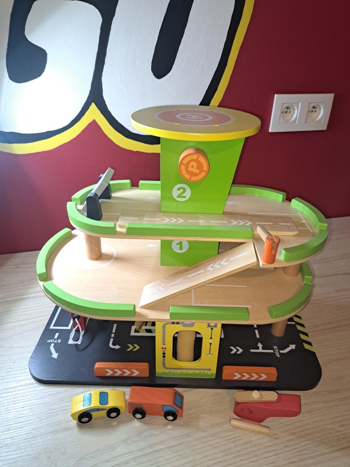 houten autobaan/garage, Kinderen en Baby's, Ophalen, Nieuw