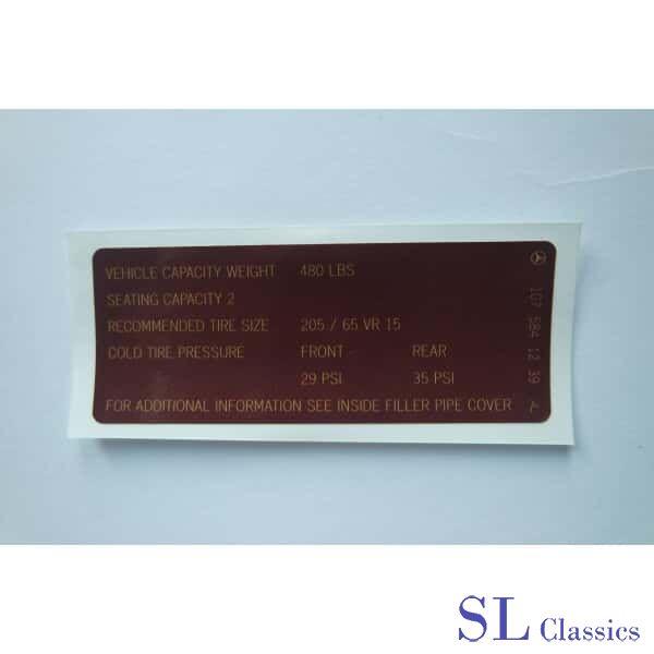 Stikker Bandendruk Mercedes SL, R107 - W107, -, Nieuw, Ophalen of Verzenden, -