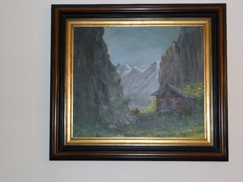 Groot schilderij Leon Cornelis, Antiquités & Art, Art | Peinture | Classique, Enlèvement, Signé, Paysage, Toile