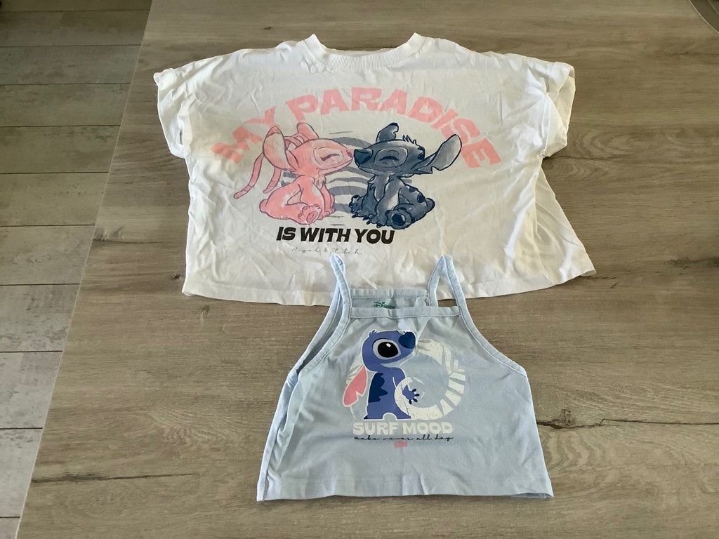 T-shirt Disney Stitch avec haut (110 cm), Enlèvement ou Envoi, Chemise ou À manches longues, H&M, Utilisé