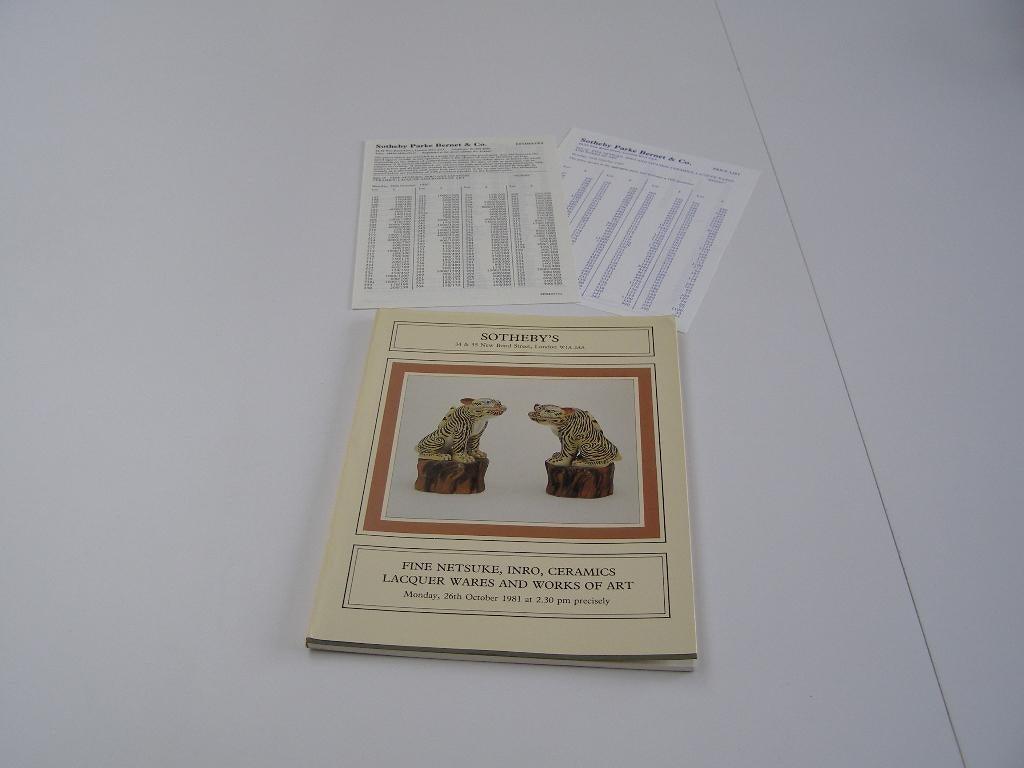 Sotheby’s Fine Netsuke inro ceramics lacquer wares&works '81, Antiek en Kunst, Ophalen of Verzenden