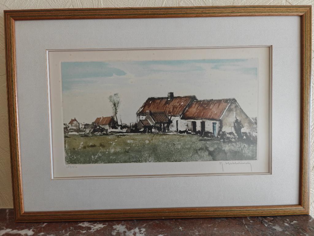 Eaux-fortes Hebbelinck, Eau-forte, Paysage, 24 cm, Encadré