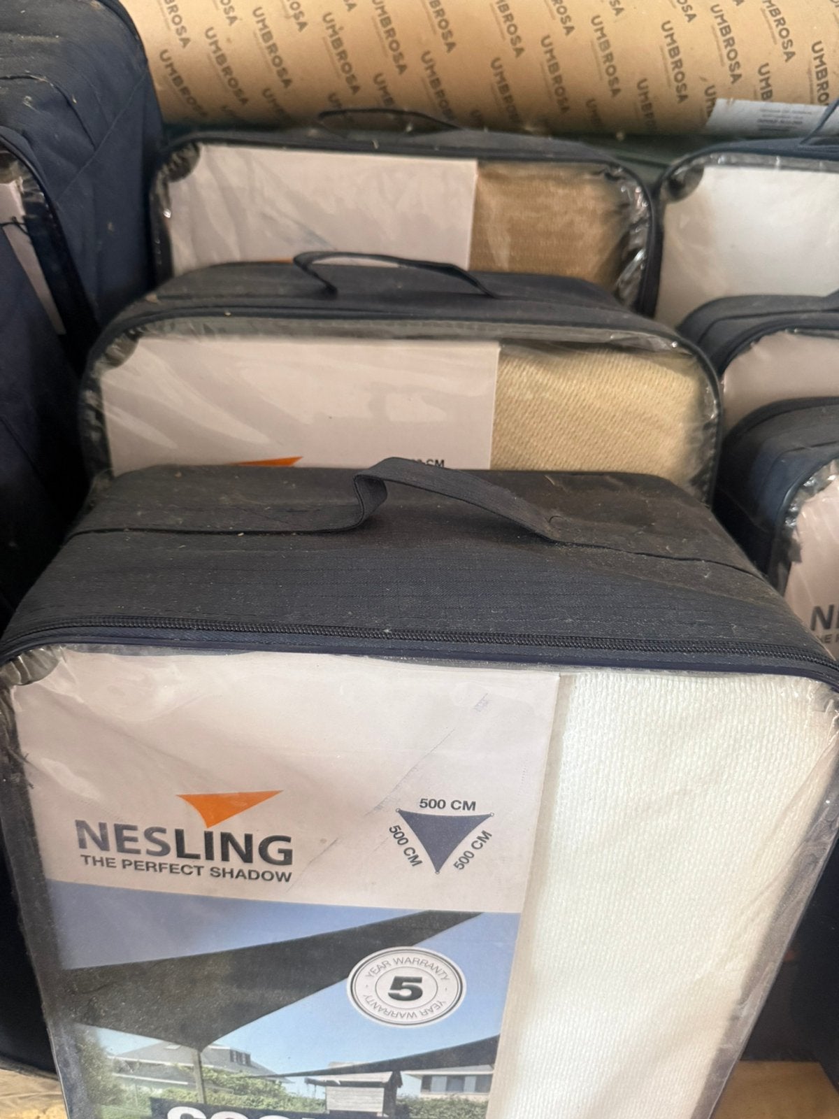 Nesling driehoek 5x5 coolfit schaduwdoek nieuw, Enlèvement, Comme neuf