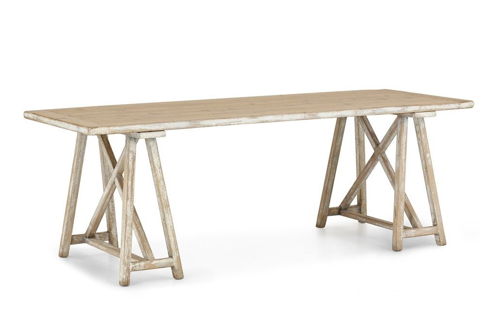 Mooi gepatineerde bureau op schraag. Tijdloos en sober., Huis en Inrichting, Ophalen, Zo goed als nieuw