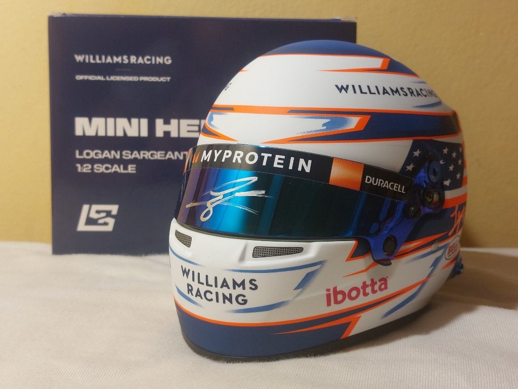 Mini-casque Logan Sargeant Williams F1 2024 SIGNÉ 1:2, Envoi, Neuf, ForTwo