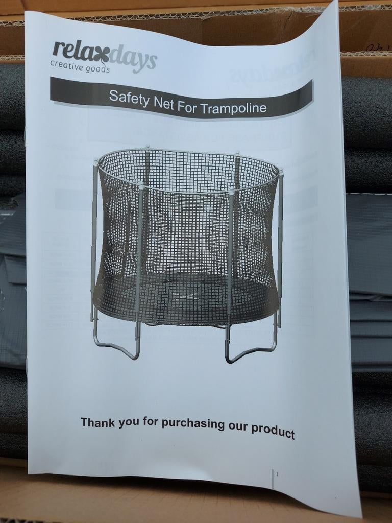 Trampoline net met steunpalen, Ophalen