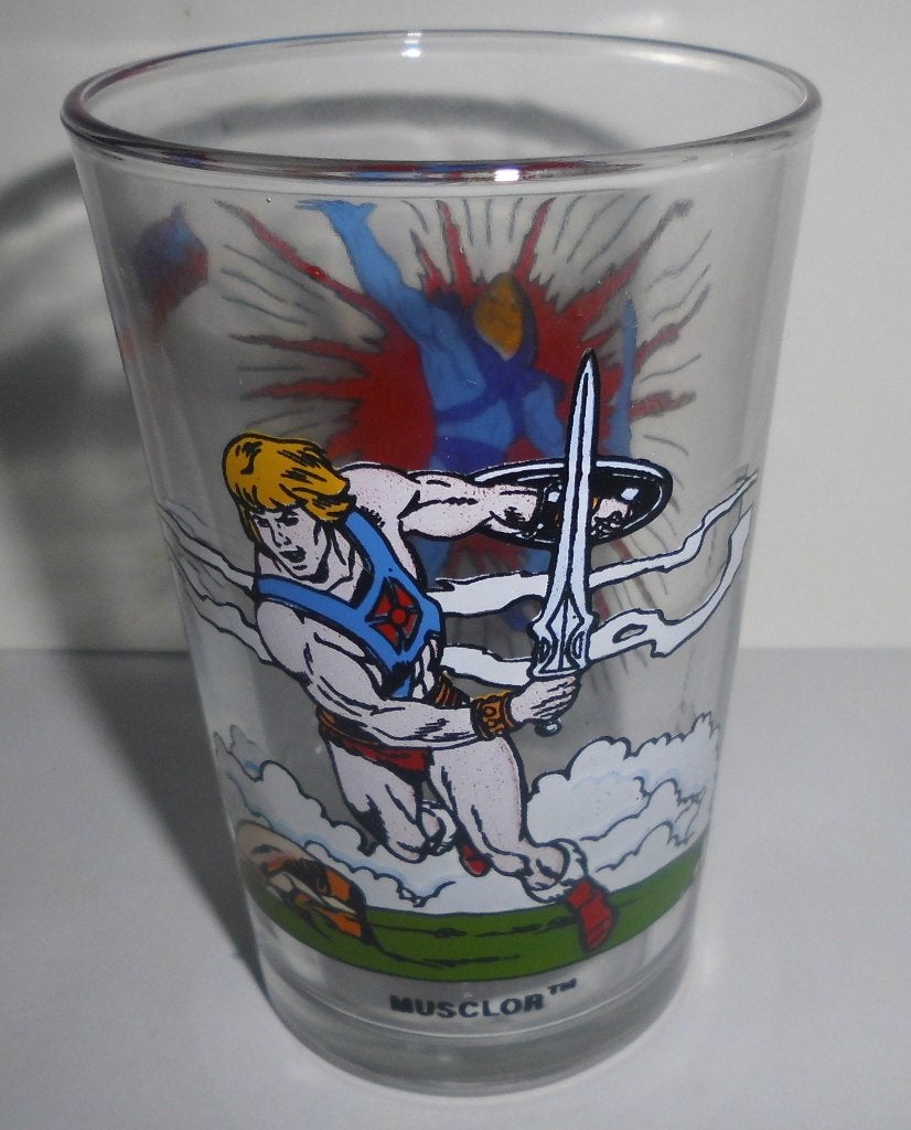 bril tekenfilm THE MASTERS OF THE UNIVERSE 1985 80s, Ophalen of Verzenden, Zo goed als nieuw, Waterglas