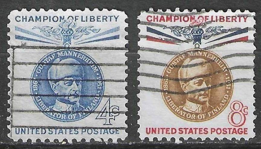 USA 1960 - Yvert 702-703 - Carl Gustav von Mannerheim (ST), Postzegels en Munten, Verzenden, Gestempeld