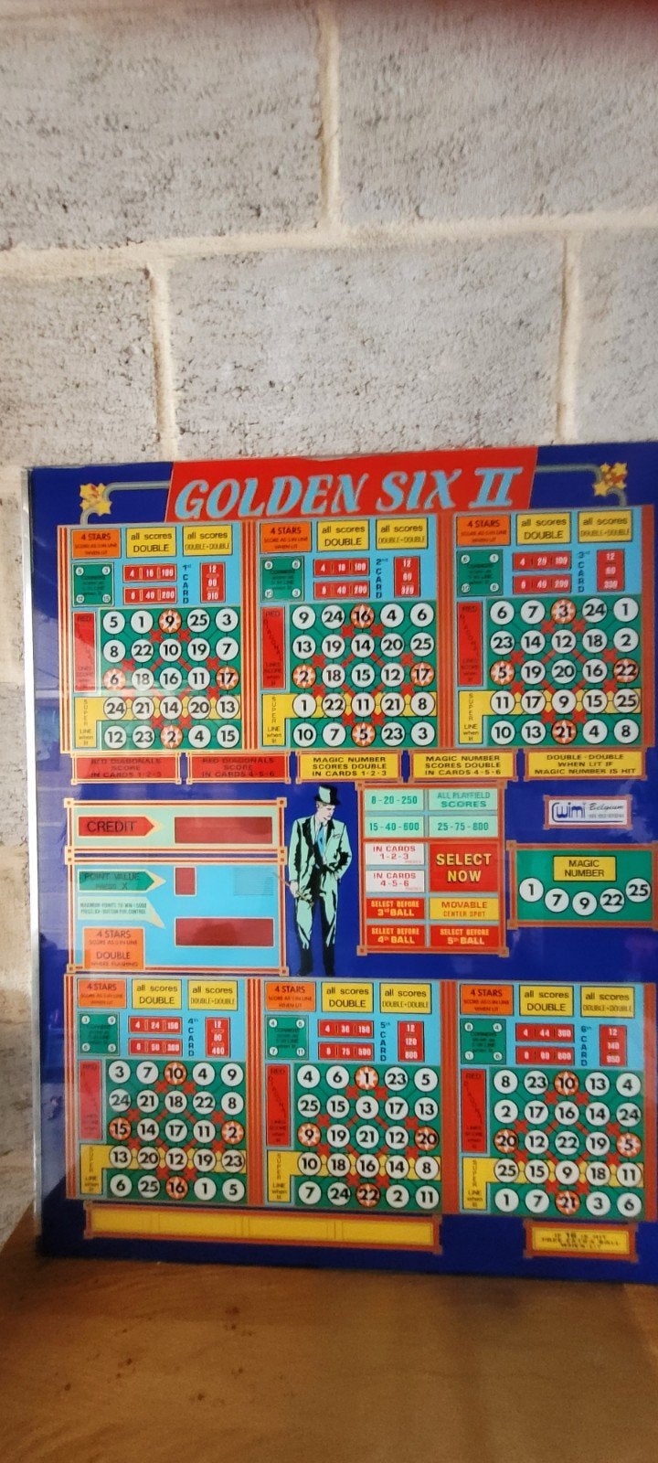vitre bingo "golden six 2", Collections, Enlèvement