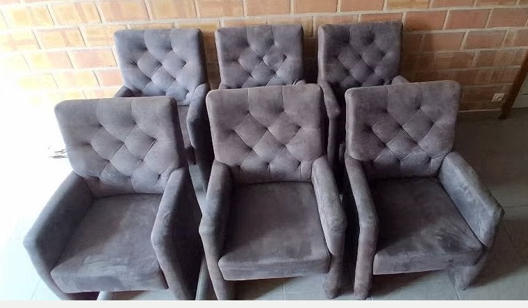 set de 6 chaises, Gris, Stoel met wieltjes, Comme neuf, Enlèvement