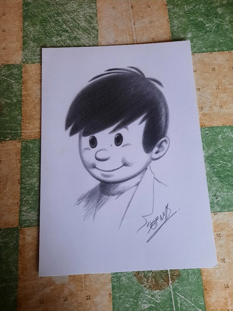 zeer mooie tekening van Filiberke "Jommeke", Ophalen of Verzenden