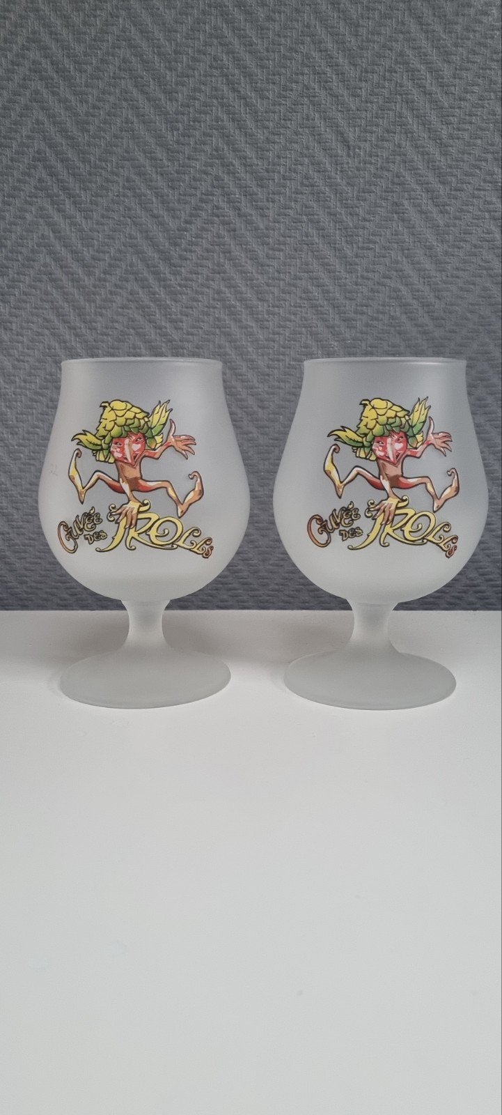 lotbdeb2 verres à bière Cuvée des Trolls 25cl brasserie Dubu, Enlèvement, Utilisé, Verre ou Verres, Autres marques