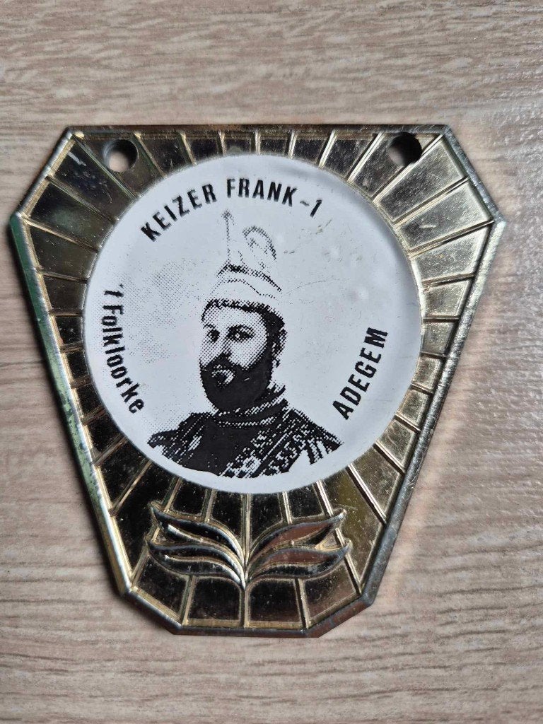 Carnaval medaille Adegem Keizer Frank I, Ophalen of Verzenden