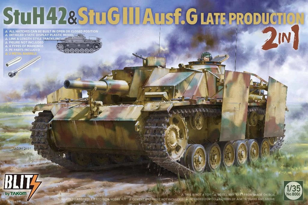 TAKOM 8006 StuH42 & StuG III Ausf.G Late Produc.2 in 1 1/35, Neuf, Autres marques, Tank, Enlèvement ou Envoi