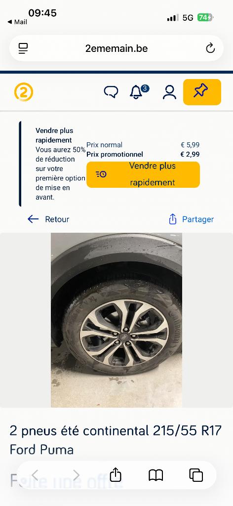 Pneu été puma, Autos : Pièces & Accessoires, Pneus & Jantes, 215 mm, 4 Saisons, Enlèvement, Pneu(s)