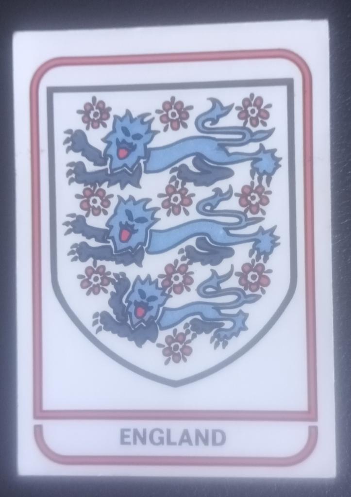 PANINI ARGENTINIË 78 # 356 BADGE ENGELAND, Ophalen of Verzenden