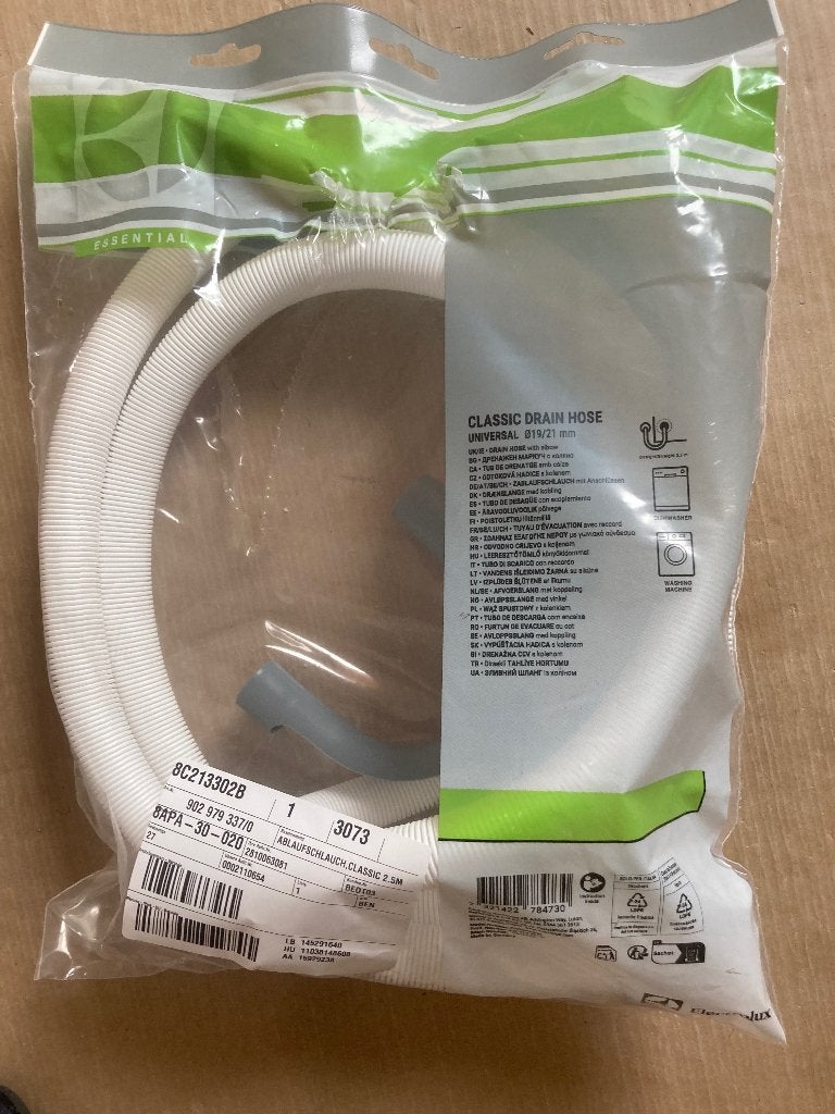 Afvoerslang wasmachine universeel, Ophalen