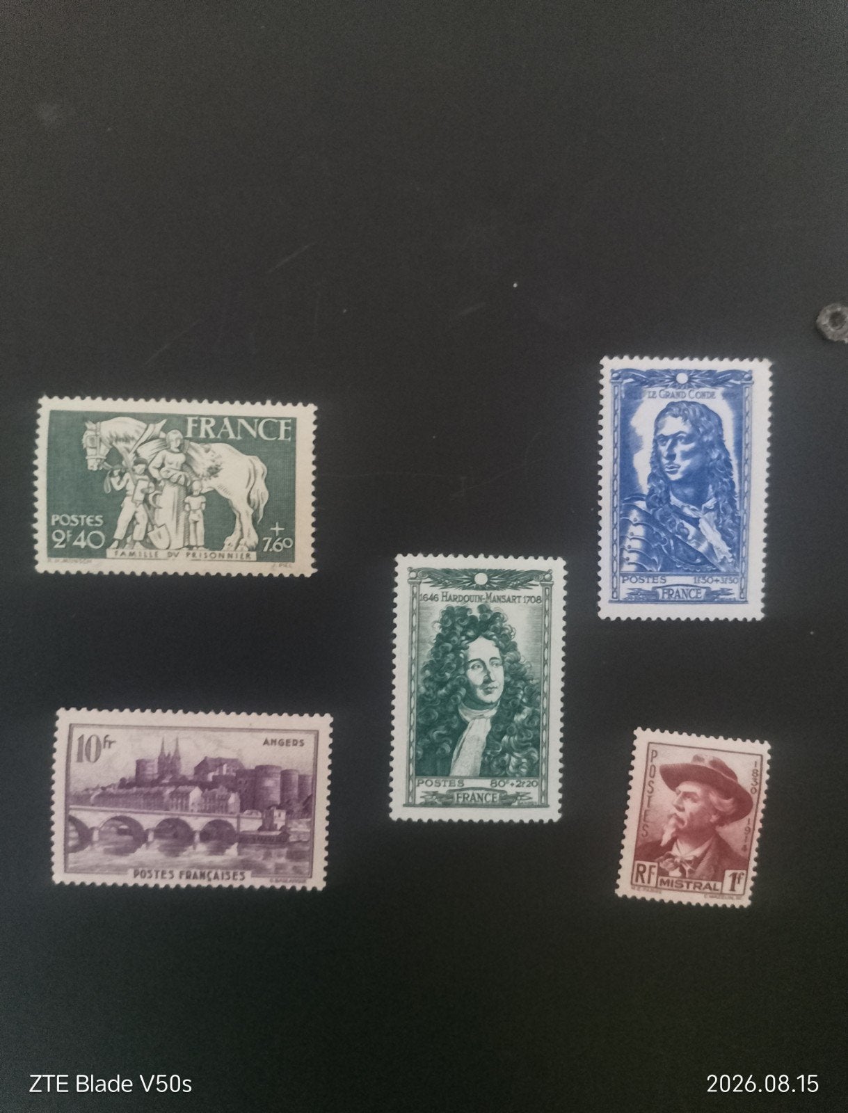 5 postzegels History france, Ophalen of Verzenden