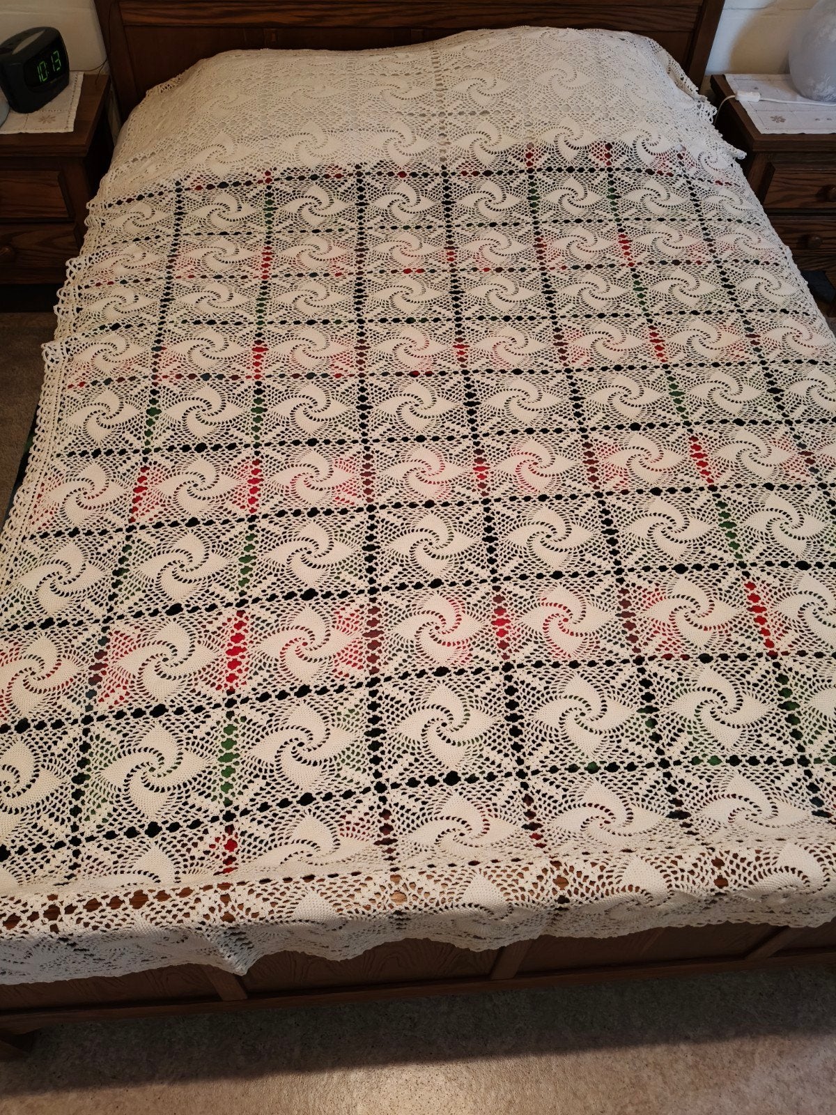 retro bedsprei 1-persoons/tafelkleed, Eenpersoons, Wit, Katoen, Ophalen of Verzenden