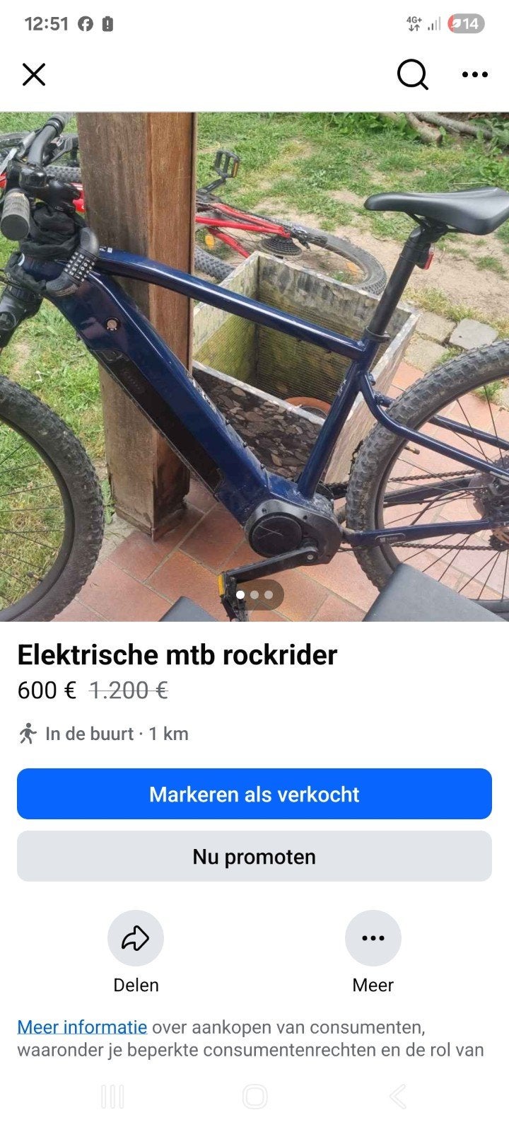 elektrische mountainbike, Fietsen en Brommers, Fietsen | Mountainbikes en ATB, Gebruikt, Heren, Schijfrem, Ophalen