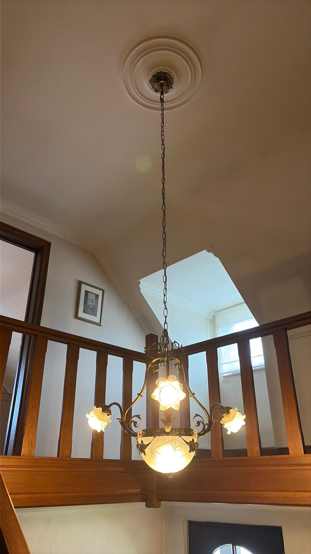 Antieke luster, Huis en Inrichting, Ophalen, Gebruikt, Glas, Klasiek