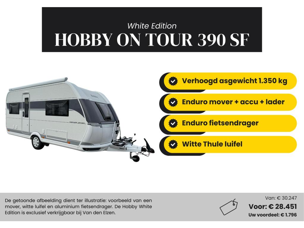 Hobby On Tour 390 SF White Edition Actiepakket, Hobby, Bedrijf, Treinzit, 750 - 1000 kg