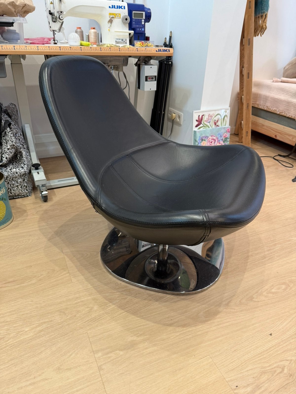 Ikea Tirup leder relax, Ophalen, Gebruikt, Zwart, Leer