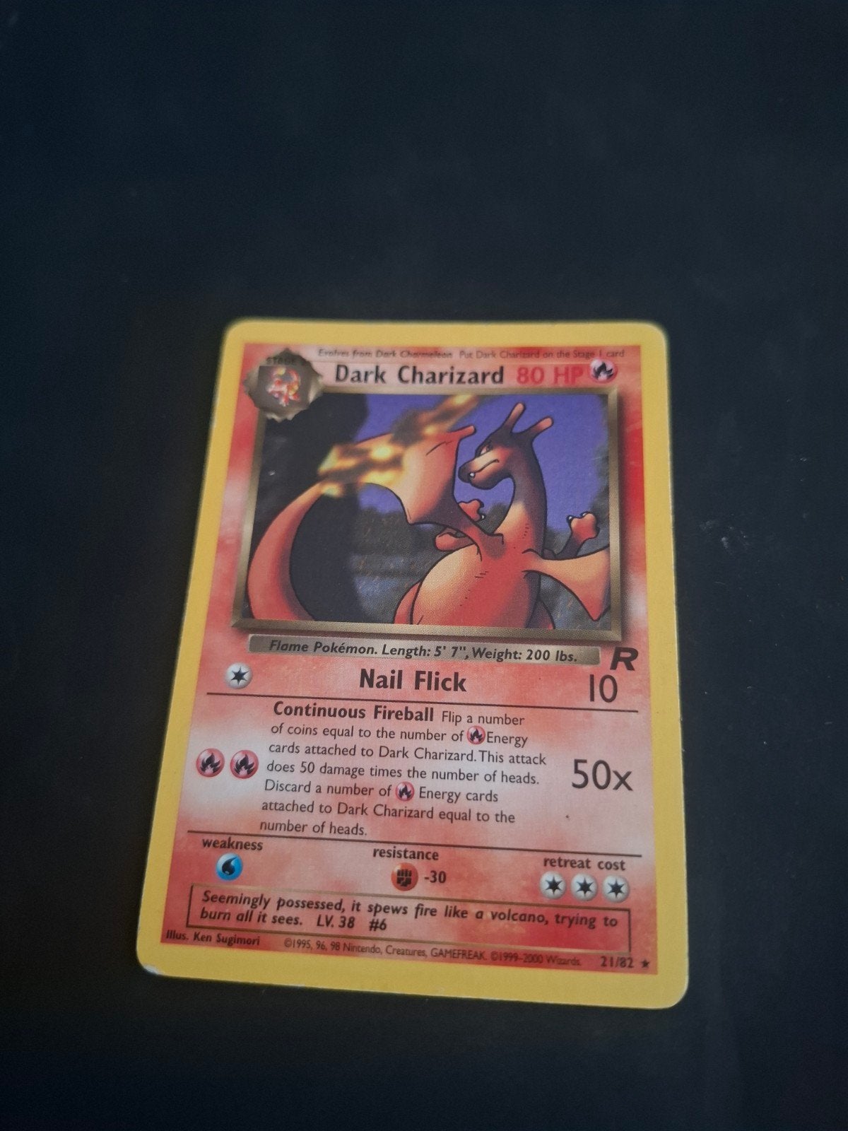 Dark Charizard 80 HP Pokémon kaart, Ophalen of Verzenden, Losse kaart