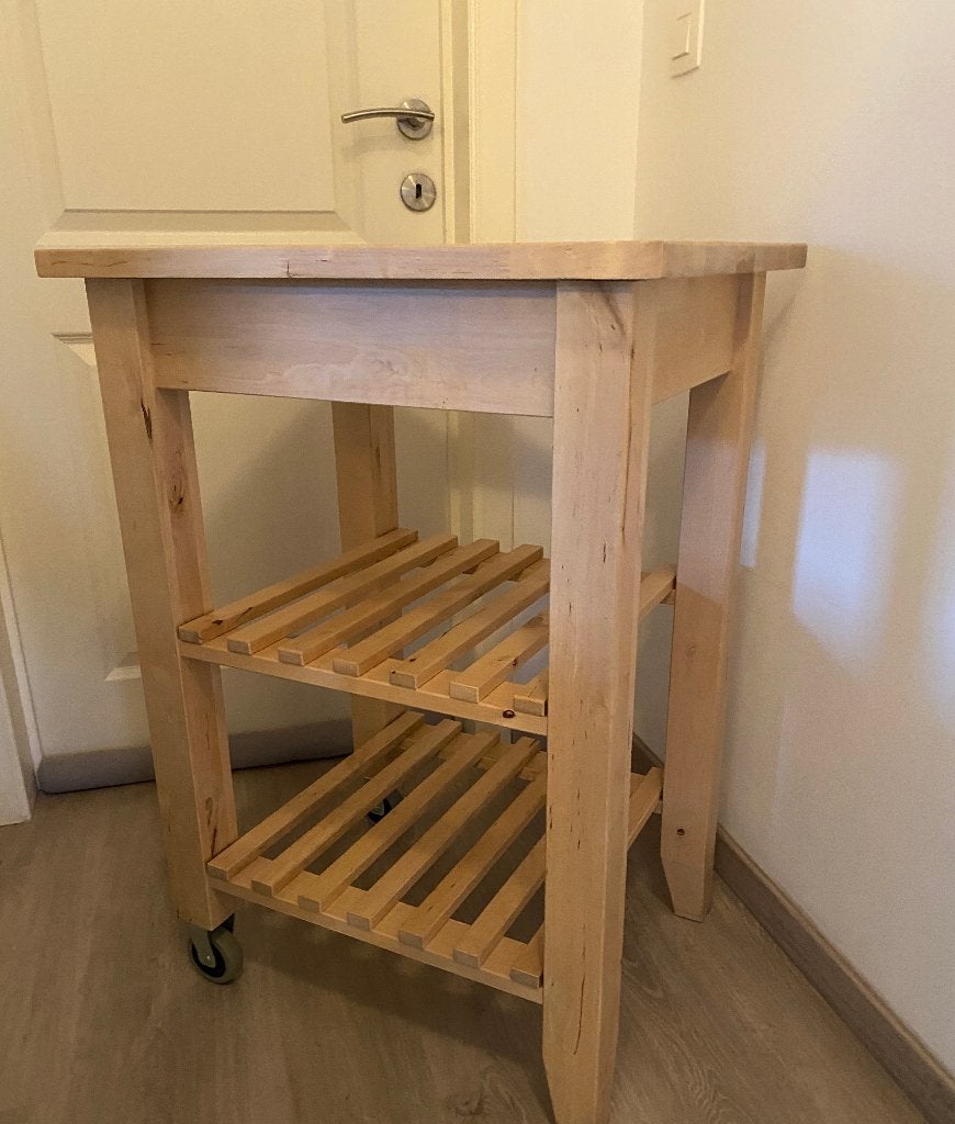 Desserte / Îlot de cuisine IKEA BEKVÄM – Bouleau (58x50 cm), Moins de 100 cm, Comme neuf, Enlèvement, 50 à 100 cm
