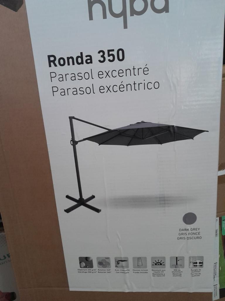 Zware zweefparasol nieuw 3 .50 m diameter, Jardin & Terrasse, Parasols, Enlèvement, Parasol flottant