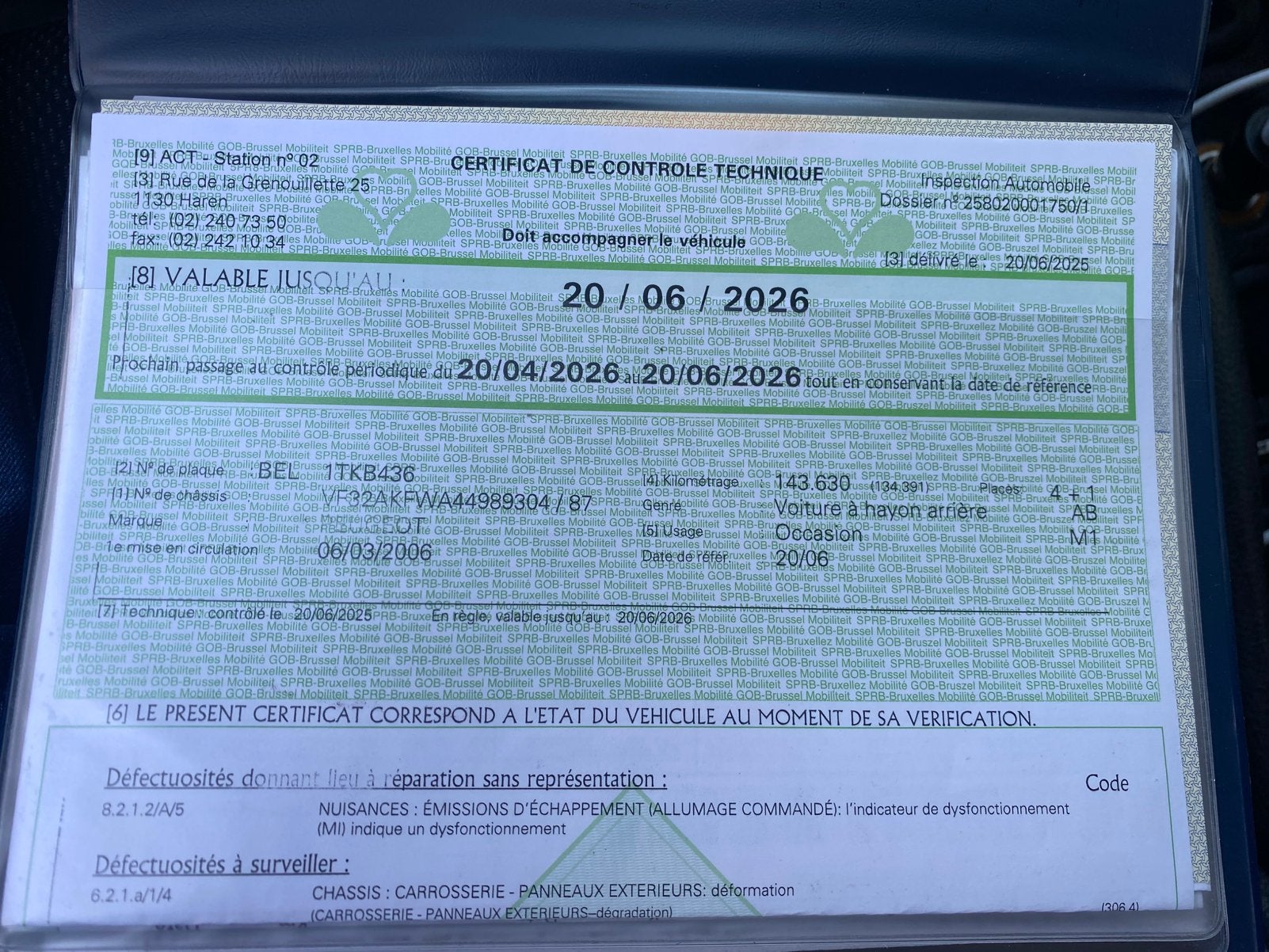 Peugeot 206, Timbres & Monnaies, Enlèvement