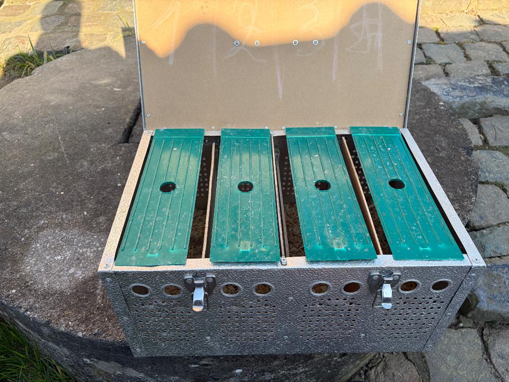 Aluminium duivenkorf/duivenmand 4 vakken, Dieren en Toebehoren, Vogels | Duiven