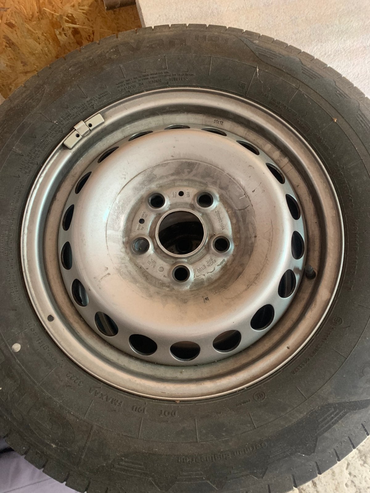 Set stalen velgen + banden bestelwagen, Auto diversen, Aanhangwagen-onderdelen, Ophalen, Gebruikt