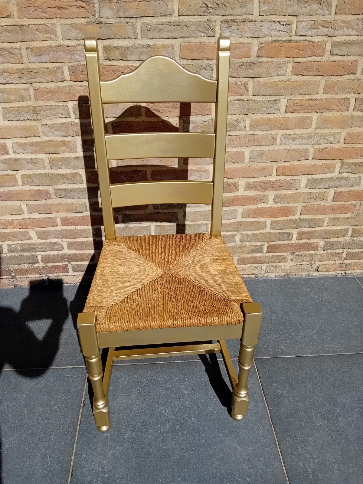 Rieten stoel, Huis en Inrichting, Ophalen, Gebruikt, Overige kleuren, Hout