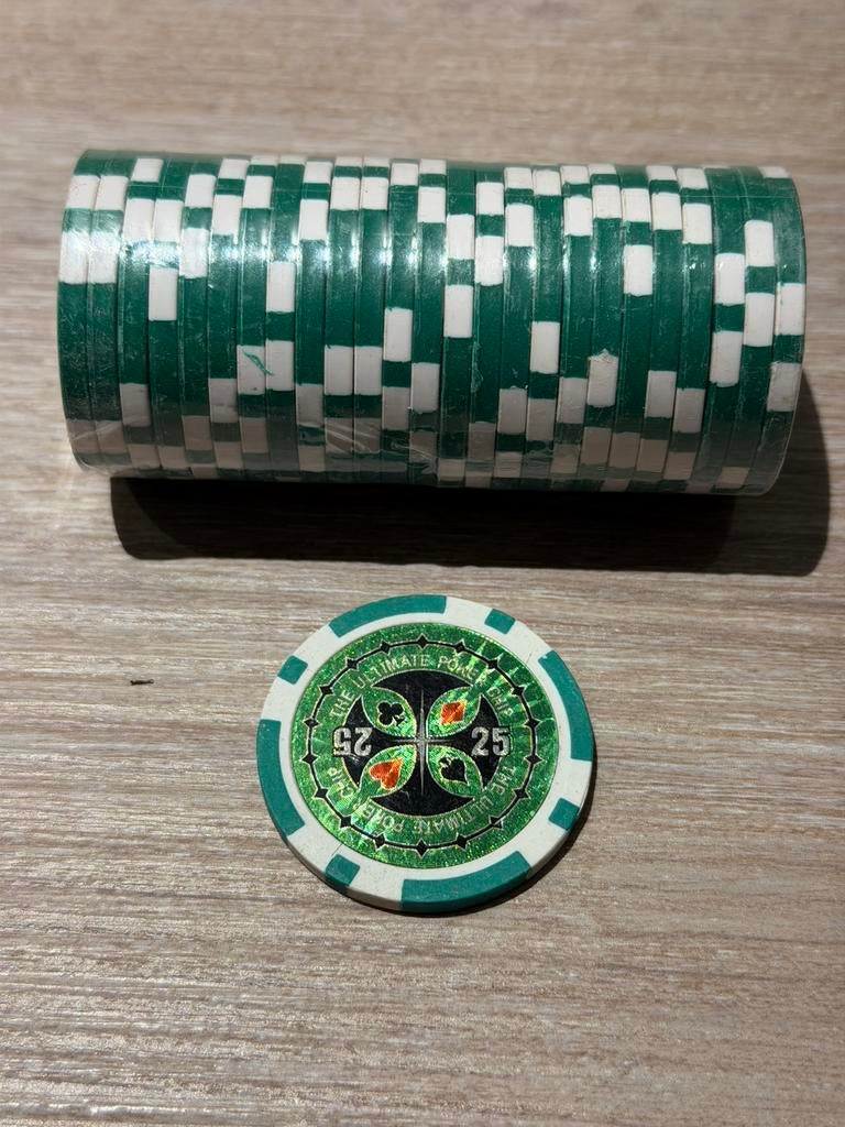 Poker chips - waarde 25 - groen, Ophalen of Verzenden, Nieuw