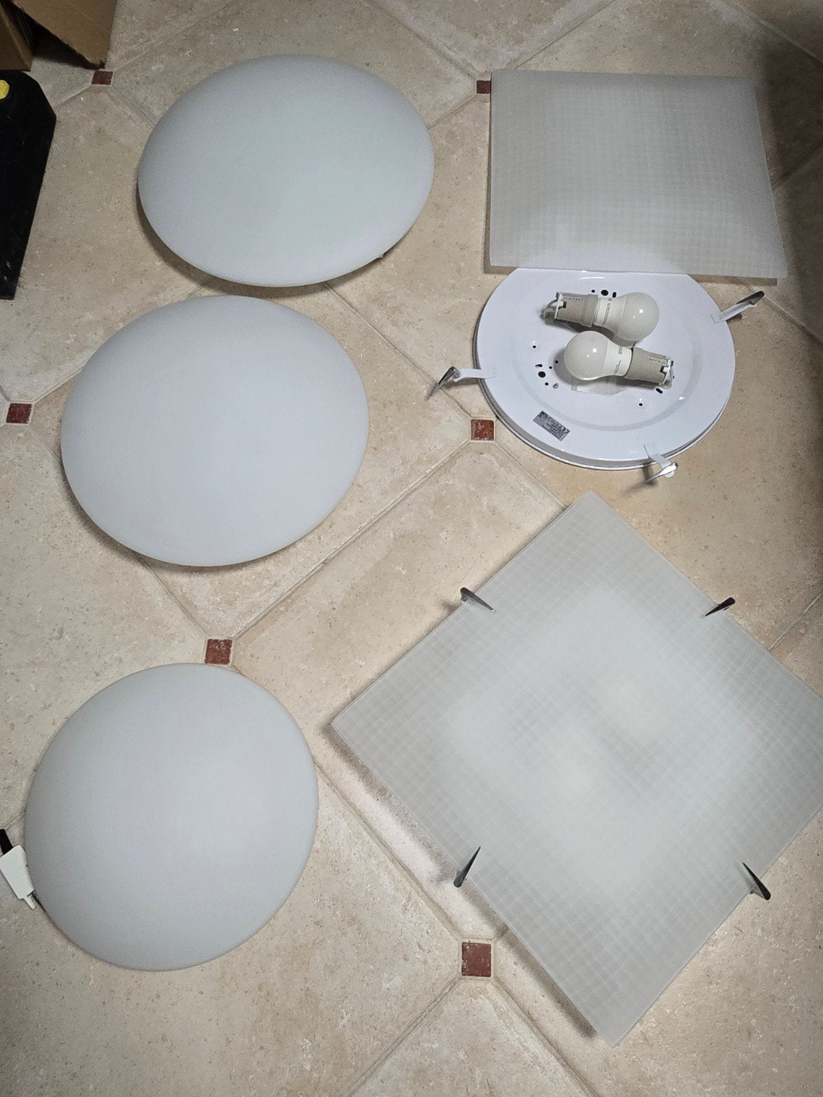 Appliques murales, plafonniers et lustre en verre sablé, Ophalen, Kroonluchter, LED, Glas