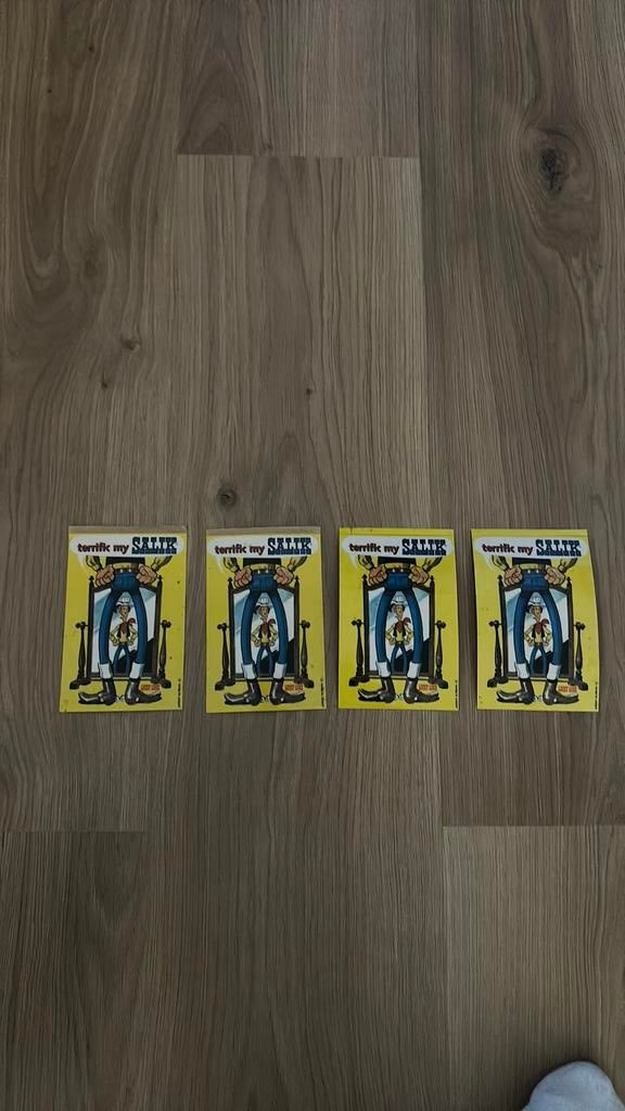 Autocollant Vintage - Terrific my salik - lucky luck, Ophalen of Verzenden, Zo goed als nieuw, Strip of Tekenfilm