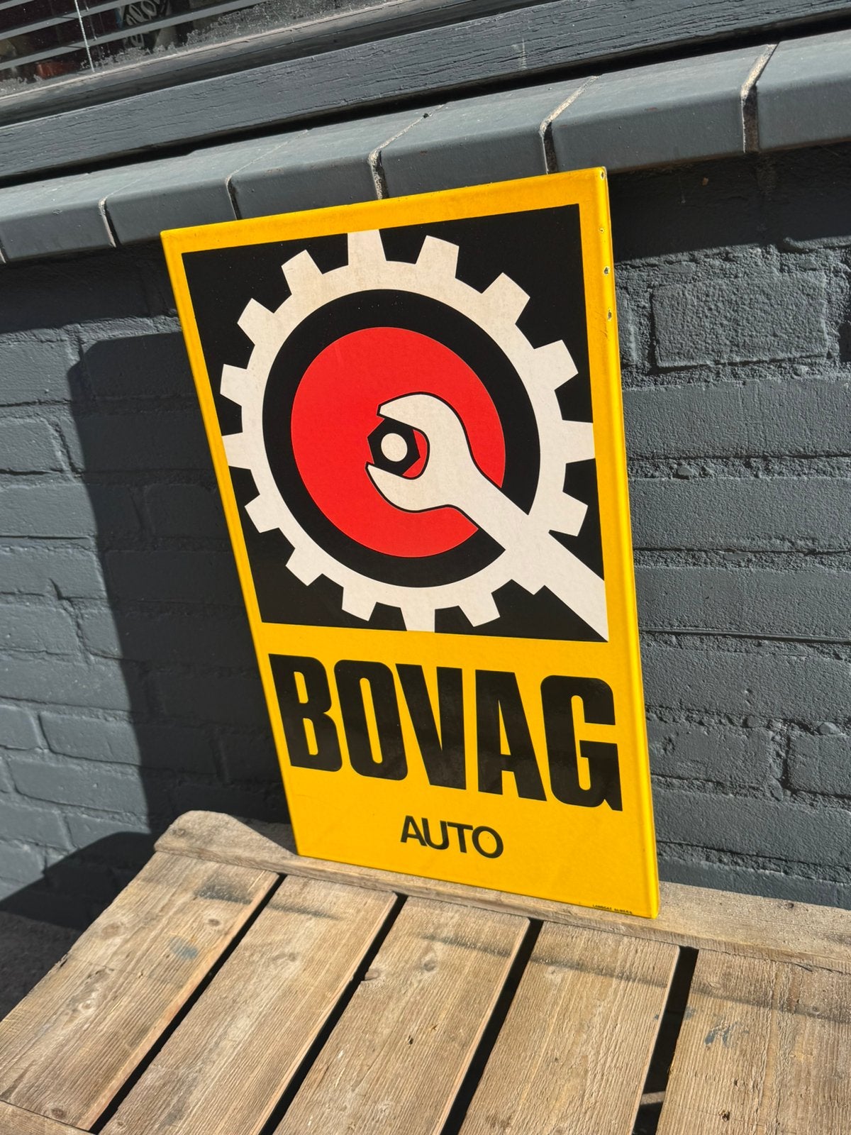 Panneau d'affichage en émail BOVAG Auto, Collections, Enlèvement ou Envoi, Utilisé, Panneau publicitaire