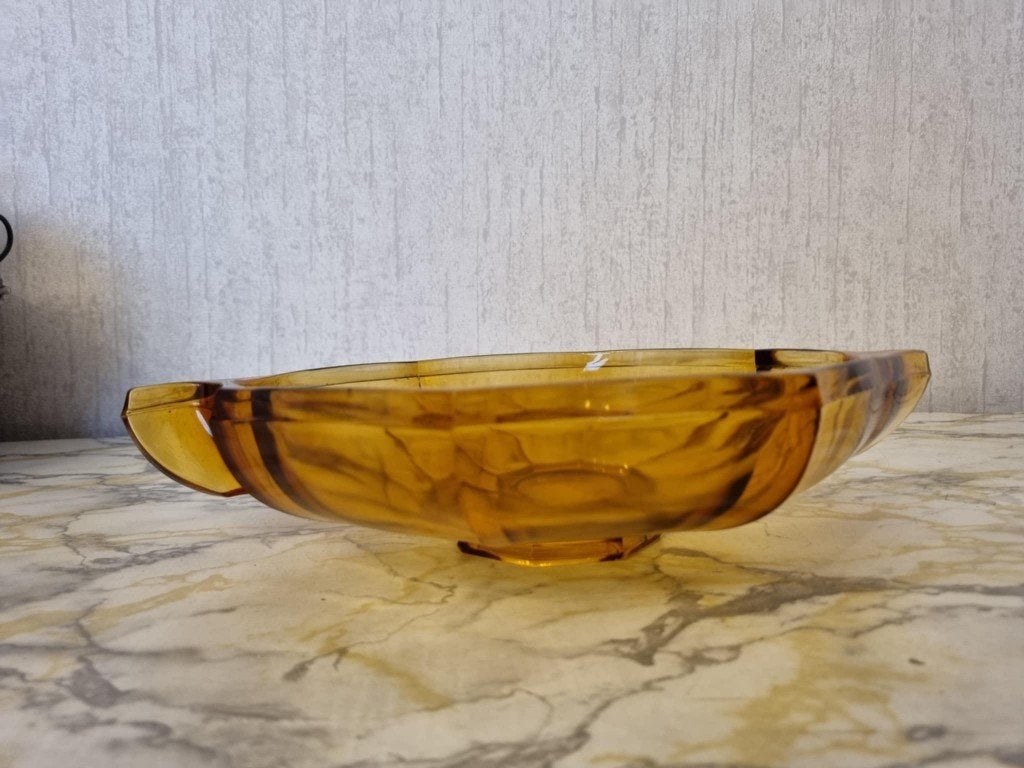 Bruine schaal "art deco", Antiek en Kunst, Ophalen of Verzenden